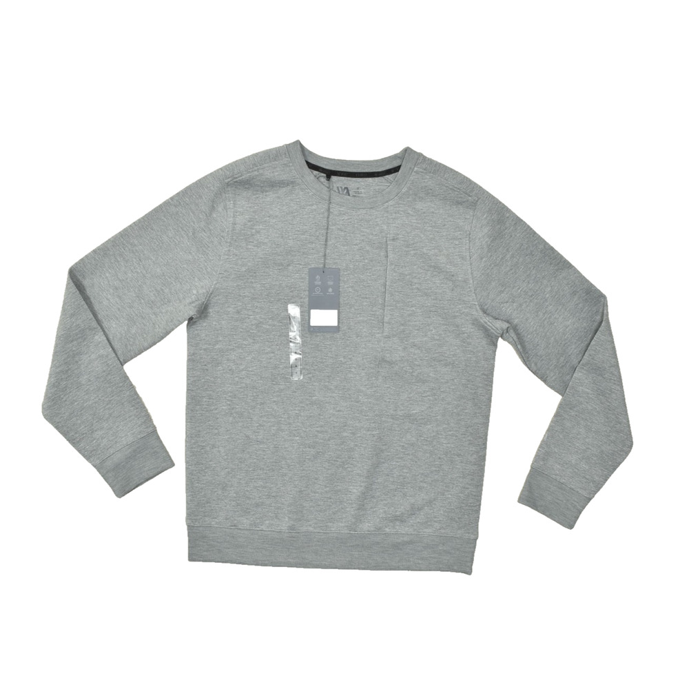 VRST Men Athletic Fit Mid-Grey Heather Crew Neck Pullover Sweatshirt Size S NEW